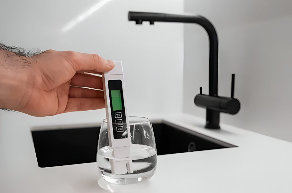 Digital TDS meter testing Sydney tap water quality