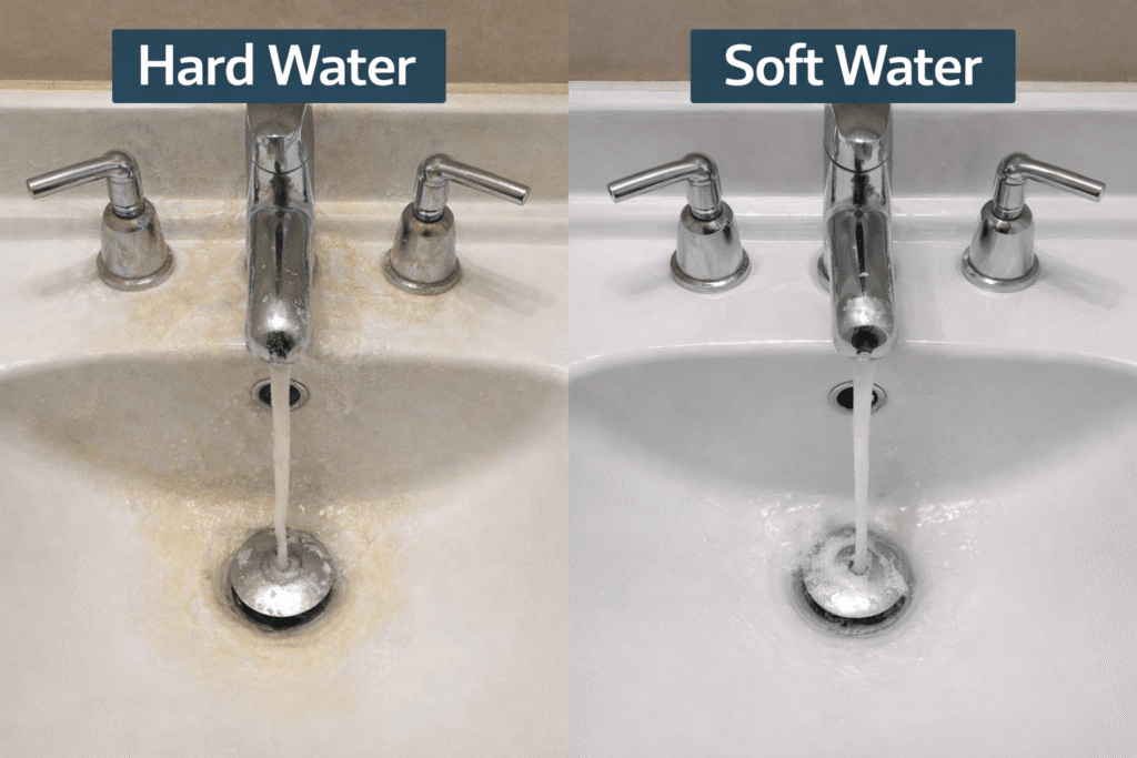 Hard water vs soft water comparison in Sydney homes
