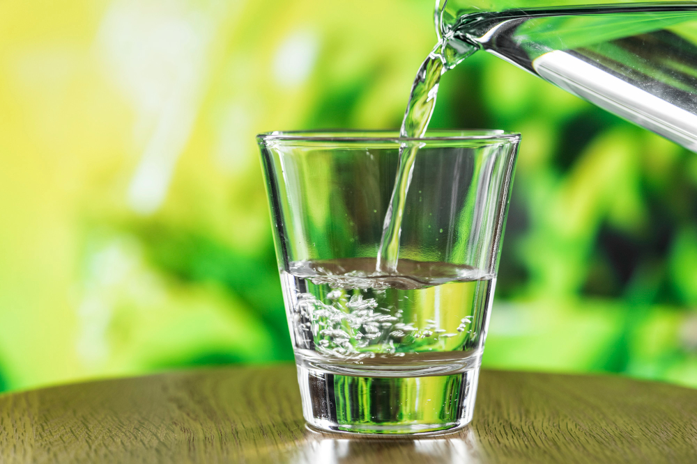 A refreshing glass of alkaline drinking water rich in essential minerals like magnesium and calcium.